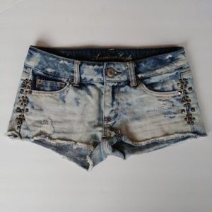 American Eagle acid wash cut off shorts size 00